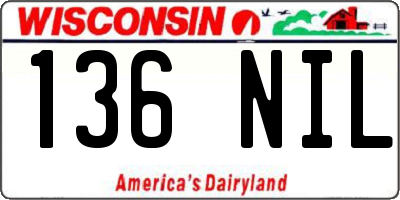 WI license plate 136NIL