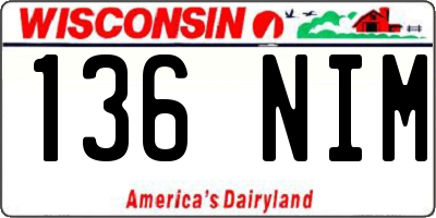 WI license plate 136NIM