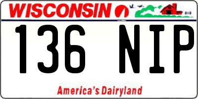 WI license plate 136NIP