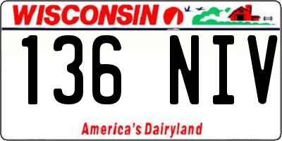 WI license plate 136NIV