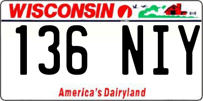 WI license plate 136NIY