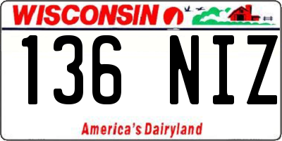 WI license plate 136NIZ