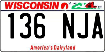 WI license plate 136NJA
