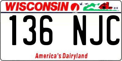 WI license plate 136NJC