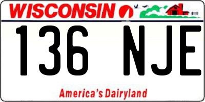 WI license plate 136NJE