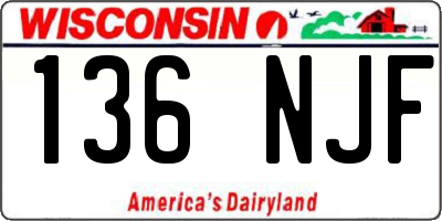 WI license plate 136NJF