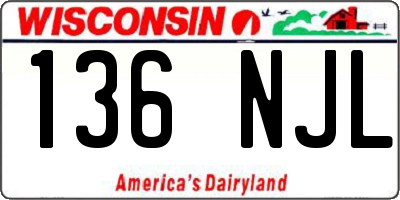 WI license plate 136NJL