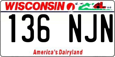 WI license plate 136NJN