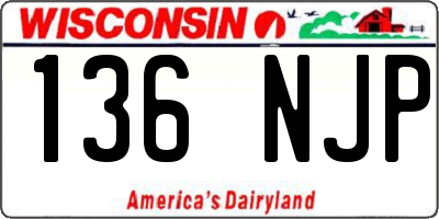 WI license plate 136NJP