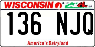 WI license plate 136NJQ
