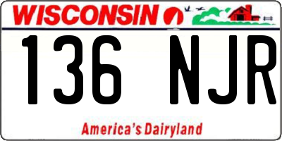 WI license plate 136NJR