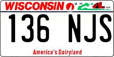 WI license plate 136NJS