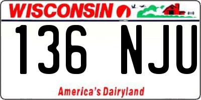 WI license plate 136NJU