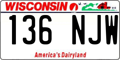 WI license plate 136NJW