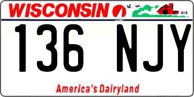 WI license plate 136NJY