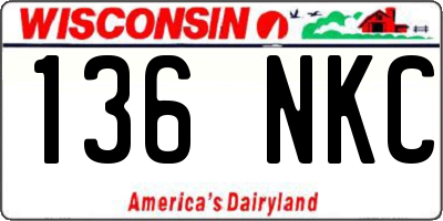 WI license plate 136NKC