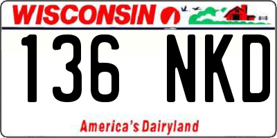 WI license plate 136NKD