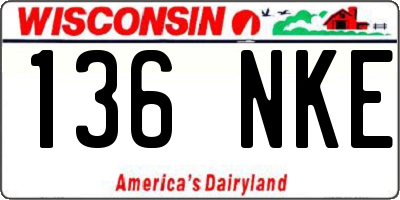 WI license plate 136NKE