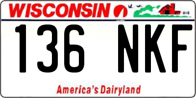 WI license plate 136NKF