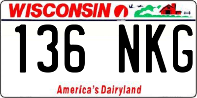 WI license plate 136NKG