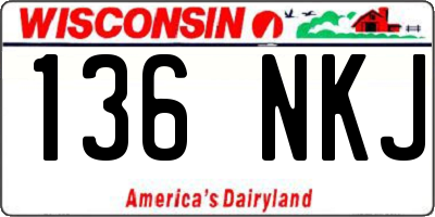 WI license plate 136NKJ