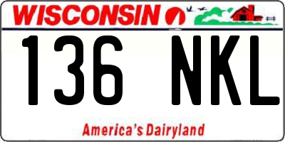 WI license plate 136NKL