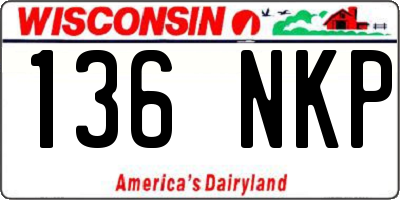 WI license plate 136NKP