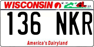 WI license plate 136NKR