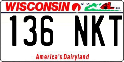 WI license plate 136NKT