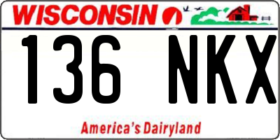 WI license plate 136NKX