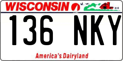 WI license plate 136NKY