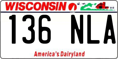 WI license plate 136NLA