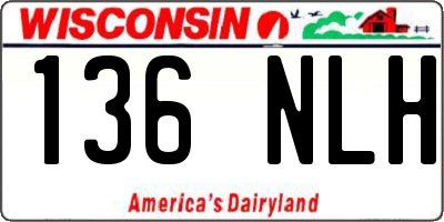 WI license plate 136NLH