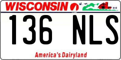 WI license plate 136NLS