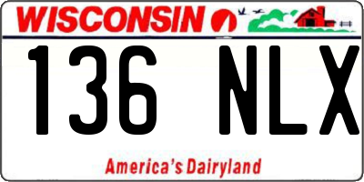 WI license plate 136NLX