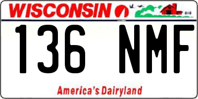 WI license plate 136NMF