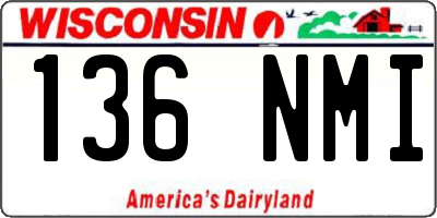 WI license plate 136NMI