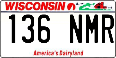 WI license plate 136NMR