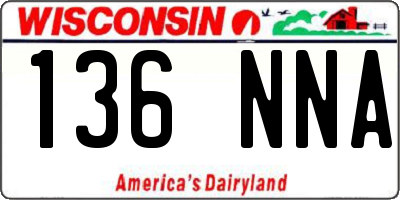 WI license plate 136NNA
