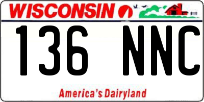 WI license plate 136NNC