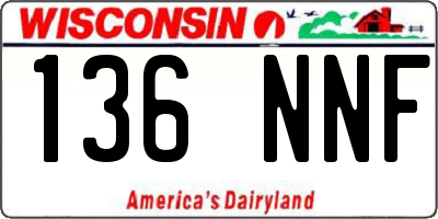 WI license plate 136NNF