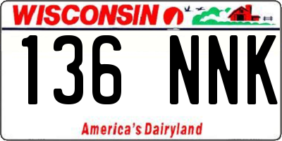 WI license plate 136NNK