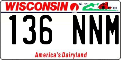 WI license plate 136NNM