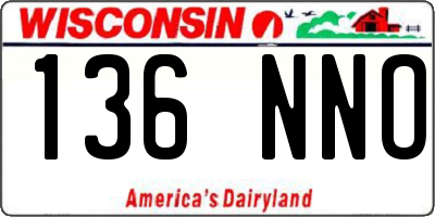 WI license plate 136NNO