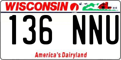 WI license plate 136NNU