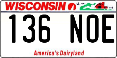WI license plate 136NOE