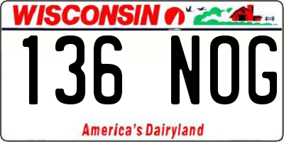 WI license plate 136NOG