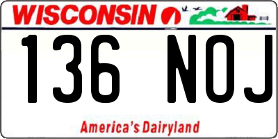 WI license plate 136NOJ