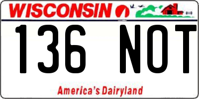 WI license plate 136NOT