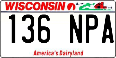 WI license plate 136NPA